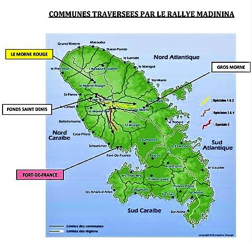 Martinique carte touristique rallye regionale madinina