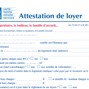 Attestation de loyers caf