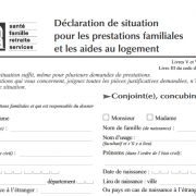 Formulaire de declaration de situation caf