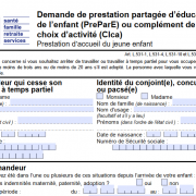 Formulaire prepare caf